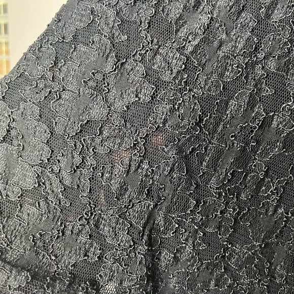 Double D Ranch Women's Long Sleeve Black Knit Lace Top M - Picture 4 of 6